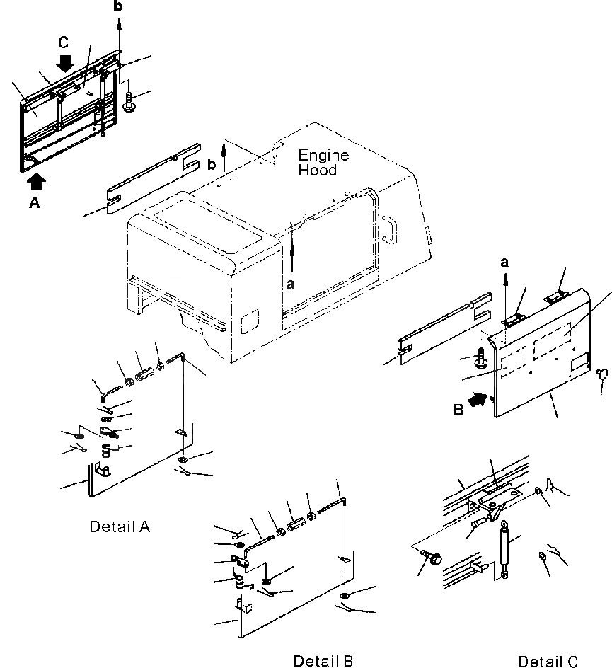 Схема запчастей Komatsu WA250-3MC - M-A ДВЕРЦЫ КАПОТА ЧАСТИ КОРПУСА