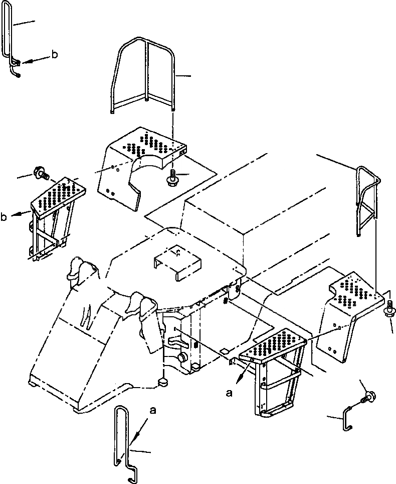 Схема запчастей Komatsu WA250-3MC - M-A HANDRAILS НАВЕС ЧАСТИ КОРПУСА