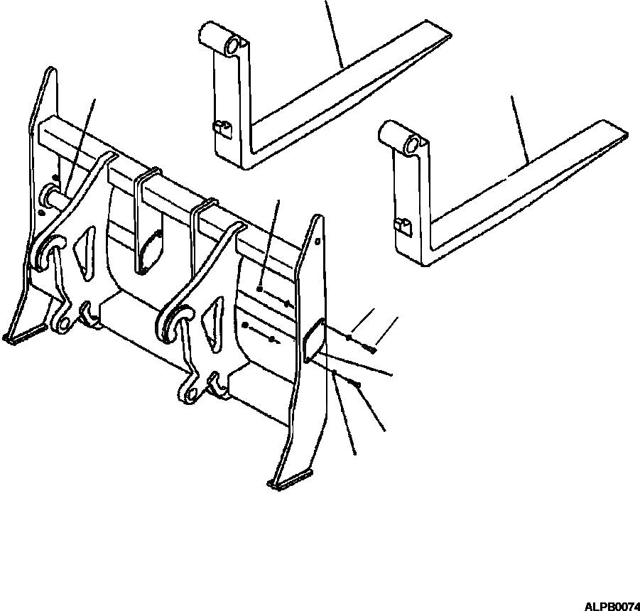 Схема запчастей Komatsu WA250-3MC - T-A ВИЛЫ ASSEMBLY С 8-INCH TINES РАБОЧЕЕ ОБОРУДОВАНИЕ