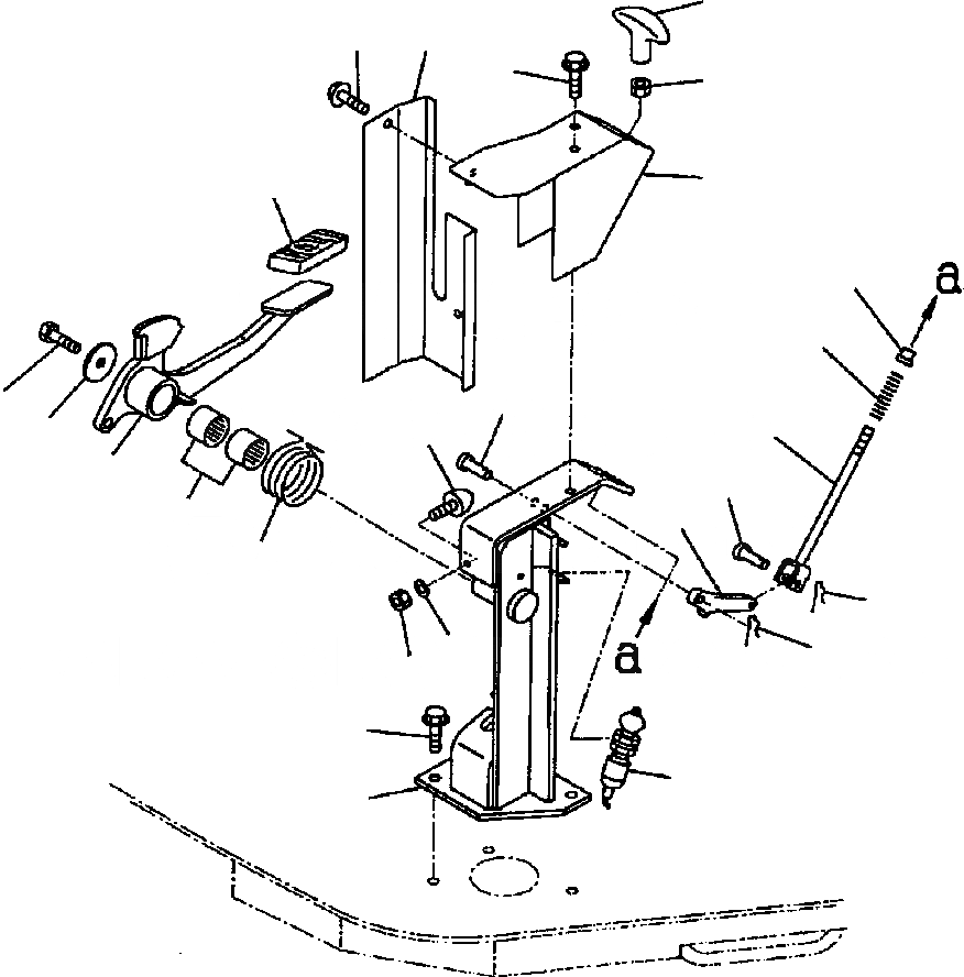 Схема запчастей Komatsu WA250PT-3MC - FIG. F-A СТОЯНОЧНЫЙ ТОРМОЗ ЭЛЕМЕНТЫ УПРАВЛ-Я - ПЕДАЛЬ И РЫЧАГ СИЛОВАЯ ПЕРЕДАЧА И КОНЕЧНАЯ ПЕРЕДАЧА