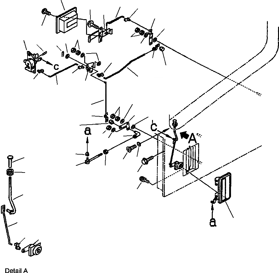 Схема запчастей Komatsu WA250PT-3MC - FIG. K-A OPERATOR КАБИНА - ЛЕВ. ЗАМОК ДВЕРИ КАБИНА ОПЕРАТОРА И СИСТЕМА УПРАВЛЕНИЯ