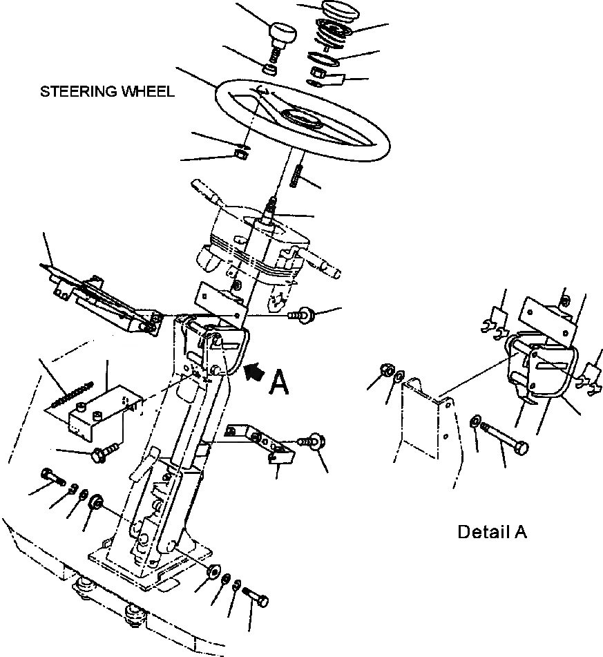 Схема запчастей Komatsu WA250PT-3MC - FIG. K-A РУЛЕВОЕ КОЛЕСО И РУЛЕВ. КОЛОНКА - КОЛЕСА И КОЛОНКА КРЕПЛЕНИЕ КАБИНА ОПЕРАТОРА И СИСТЕМА УПРАВЛЕНИЯ