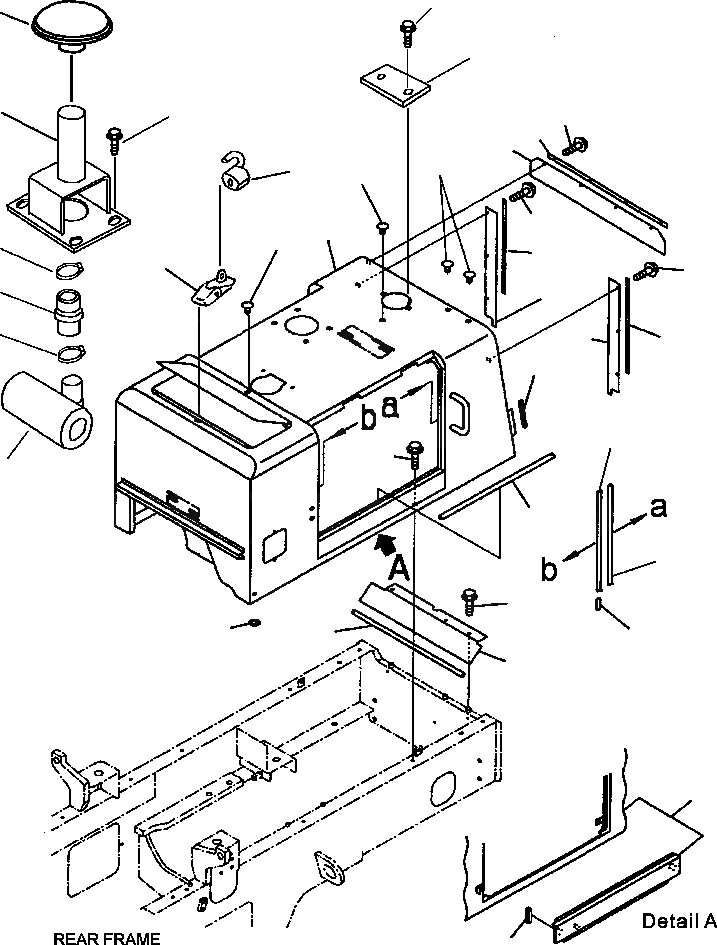 Схема запчастей Komatsu WA250PT-3MC - FIG. M-A КАПОТ - КАПОТ ЧАСТИ КОРПУСА