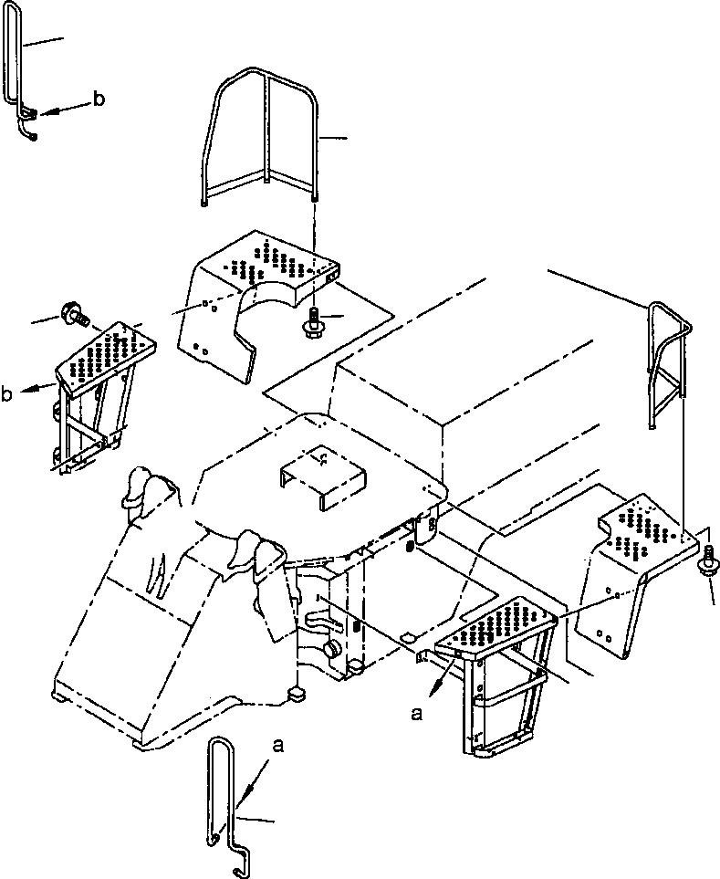 Схема запчастей Komatsu WA250PT-3MC - FIG. M-A HANDRAILS - НАВЕС ЧАСТИ КОРПУСА