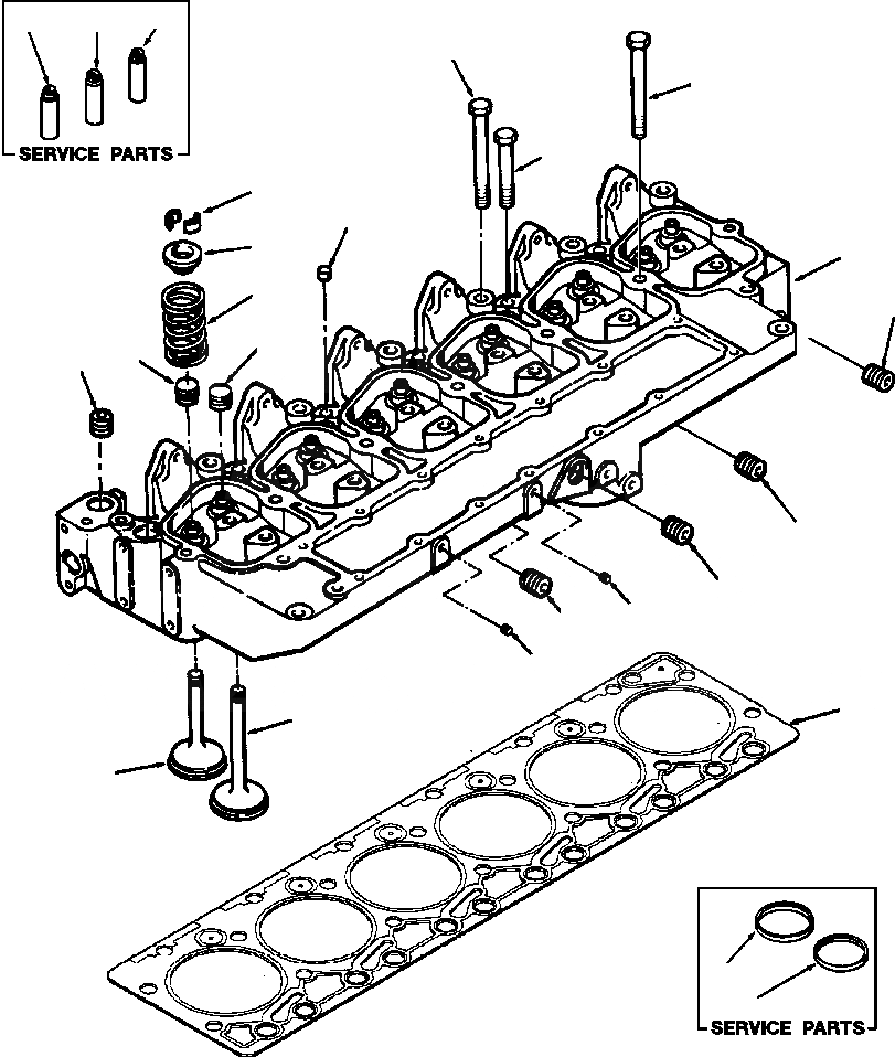 Схема запчастей Komatsu WA250PT-3L - ГОЛОВКА ЦИЛИНДРОВ ДВИГАТЕЛЬ