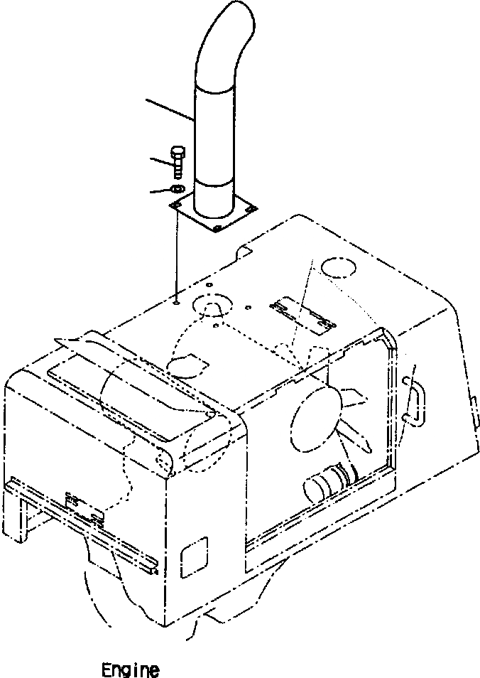 Схема запчастей Komatsu WA250PT-3L - FIG NO. B-A ВЫХЛОПНАЯ ТРУБА КОМПОНЕНТЫ ДВИГАТЕЛЯ