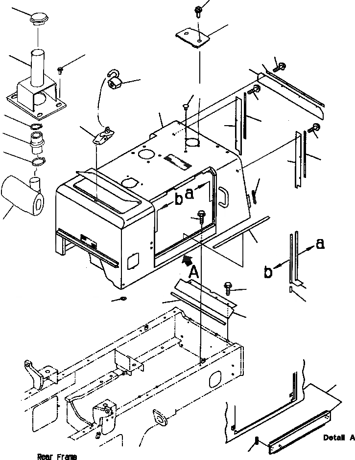 Схема запчастей Komatsu WA250PT-3L - FIG NO. M-A КАПОТ (/) ЧАСТИ КОРПУСА