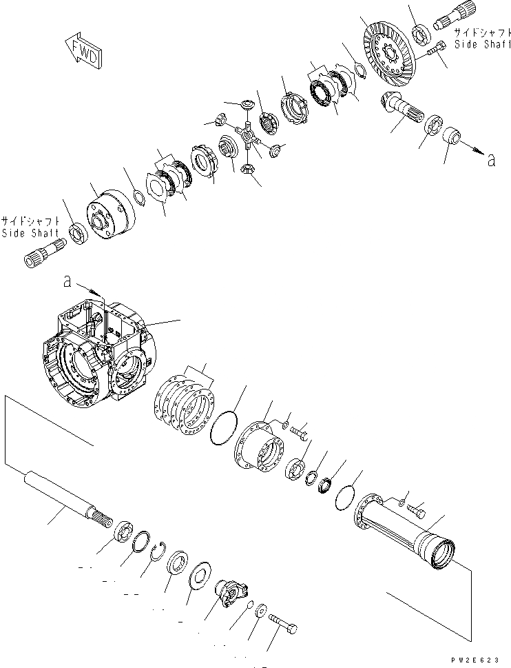 Схема запчастей Komatsu WA250PT-5L - ПЕРЕДНИЙ МОСТ (ДИФФЕРЕНЦ.) (LSD) ТРАНСМИССИЯ