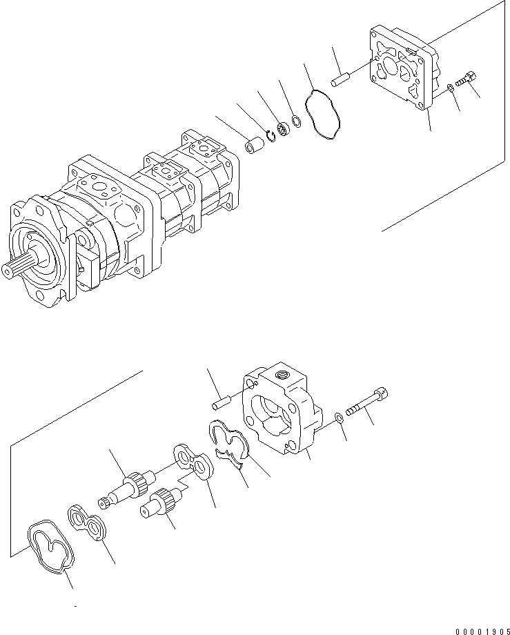 Схема запчастей Komatsu WA250PT-5L - -ПРИВОД НАСОС (ПЕРЕДАЧА СИСТЕМА СМАЗКИ НАСОС) ГИДРАВЛИКА