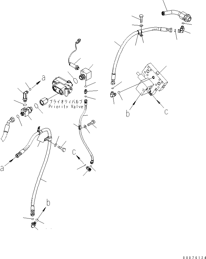 Схема запчастей Komatsu WA250PT-5L - ВСПОМОГ. РУЛЕВ. УПРАВЛЕНИЕ ЛИНИЯ ГИДРАВЛИКА