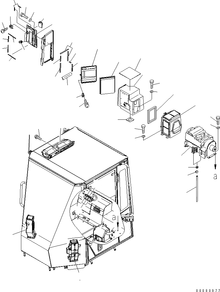 Схема запчастей Komatsu WA250PT-5L - ПОЛ (КОНДИЦ. ВОЗДУХА/ОБОГРЕВАТЕЛЬ. КОМПЛЕКТS) КАБИНА ОПЕРАТОРА И СИСТЕМА УПРАВЛЕНИЯ