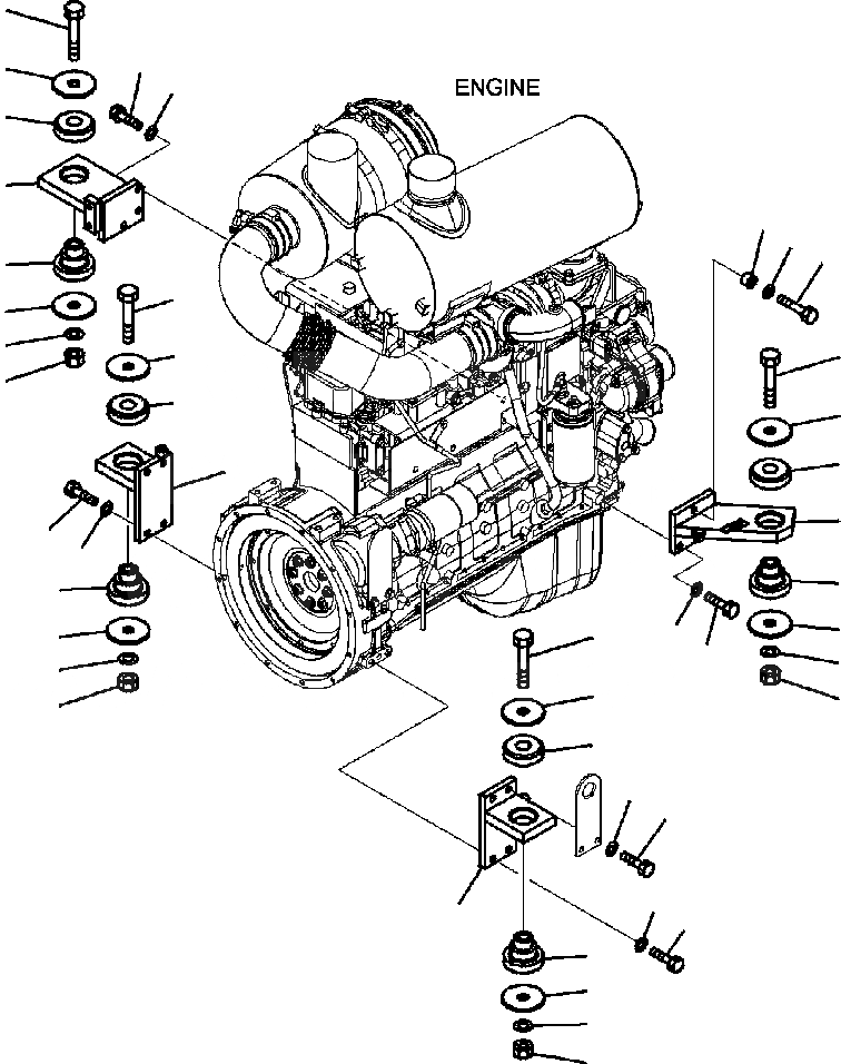 Схема запчастей Komatsu WA320-5L - B-A КРЕПЛЕНИЕ ДВИГАТЕЛЯ КОМПОНЕНТЫ ДВИГАТЕЛЯ