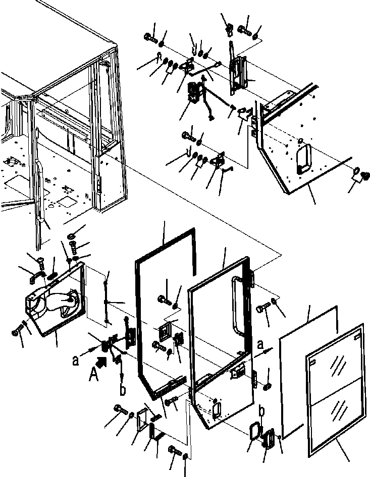 Схема запчастей Komatsu WA320-5L - K-A КАБИНА ROPS ДВЕРЬ ЛЕВ. OPERATORXD S ОБСТАНОВКА И СИСТЕМА УПРАВЛЕНИЯ