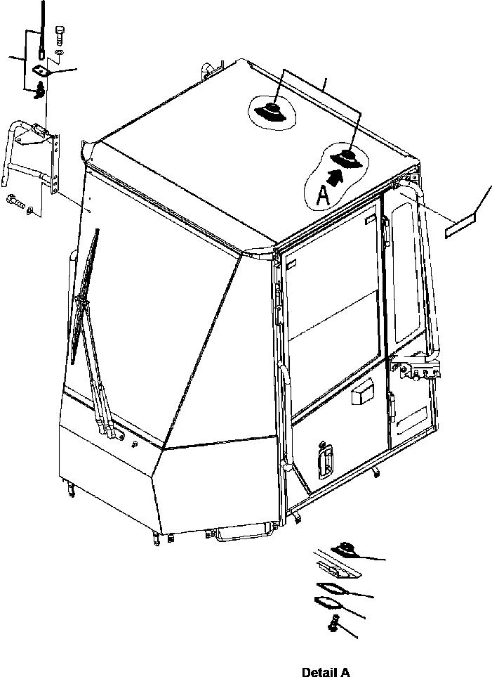 Схема запчастей Komatsu WA320-5L - K-8A КАБИНА ROPS АНТЕННА И ГРОМКОГОВОРИТ. OPERATORXD S ОБСТАНОВКА И СИСТЕМА УПРАВЛЕНИЯ