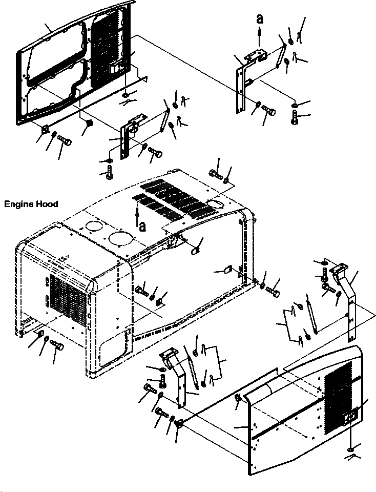 Схема запчастей Komatsu WA320-5L - M-A ДВЕРЦЫ КАПОТА (ПОЛН. КРЫЛО) ЧАСТИ КОРПУСА