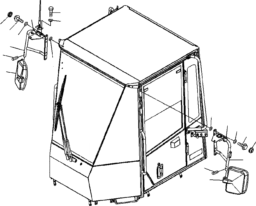 Схема запчастей Komatsu WA320-5L - M-A КАБИНА ROPS MIRRORS ЧАСТИ КОРПУСА