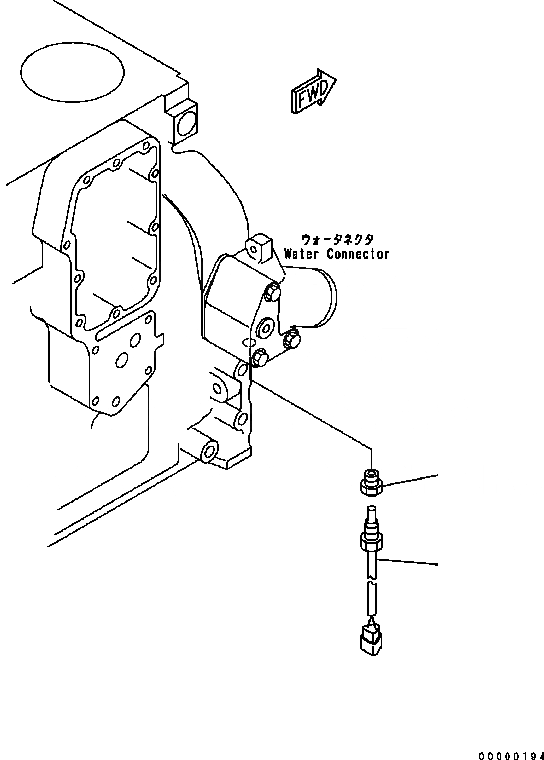 Схема запчастей Komatsu WA320-5 - ДАТЧИК ТЕМПЕРАТУРЫ ВОДЫ КОМПОНЕНТЫ ДВИГАТЕЛЯ