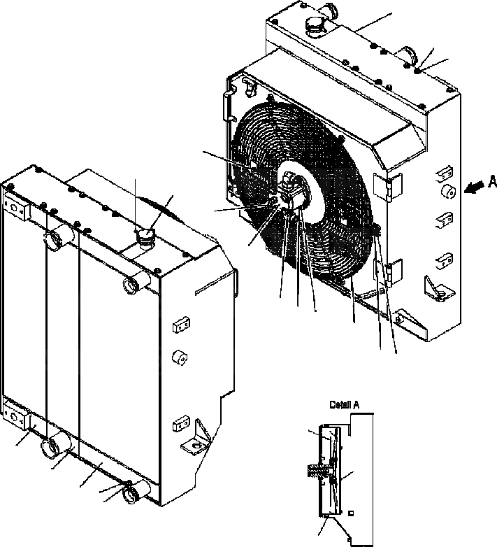 Схема запчастей Komatsu WA320-5 - РАДИАТОР (ДЛЯ SUGAR CANE) (ПОСТАВЛЯЕМЫЕ ЧАСТИ) (№B8-) СИСТЕМА ОХЛАЖДЕНИЯ