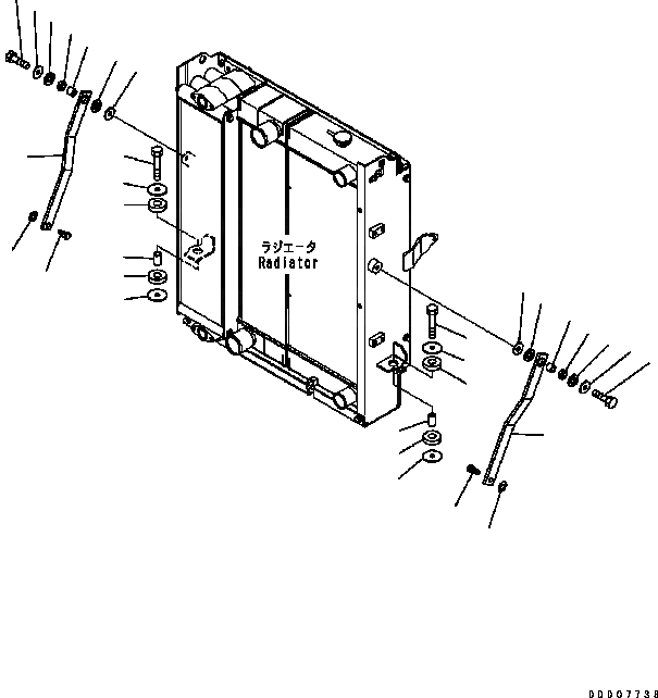 Схема запчастей Komatsu WA320-5 - КРЕПЛЕНИЕ РАДИАТОРА СИСТЕМА ОХЛАЖДЕНИЯ