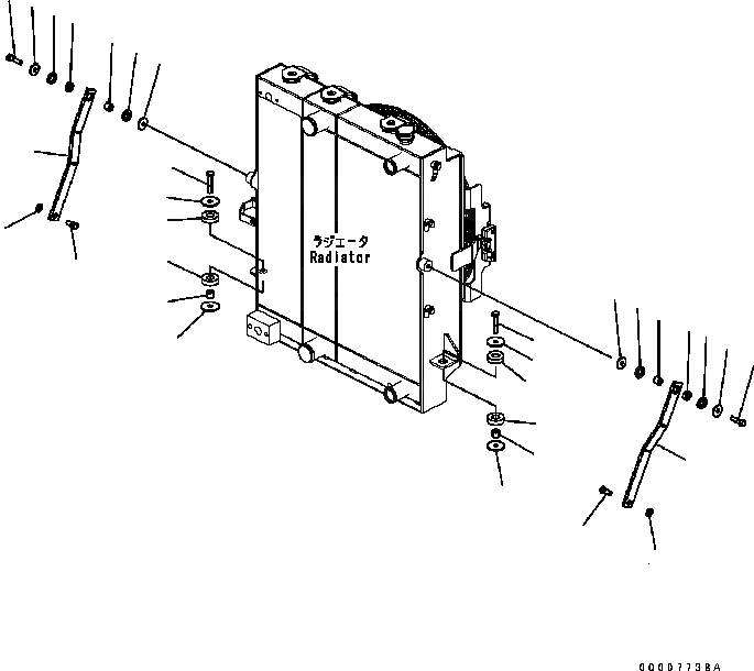 Схема запчастей Komatsu WA320-5 - КРЕПЛЕНИЕ РАДИАТОРА (TROPICAL СПЕЦ-Я) (№B-) СИСТЕМА ОХЛАЖДЕНИЯ