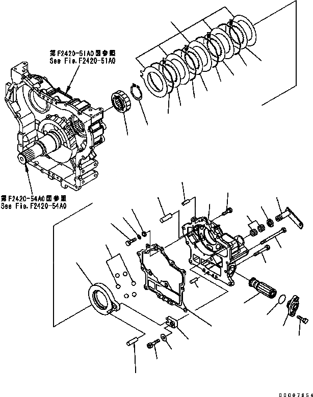 Схема запчастей Komatsu WA320-5 - ПЕРЕДАЧА (/) (ТОРМОЗ.) ТРАНСМИССИЯ