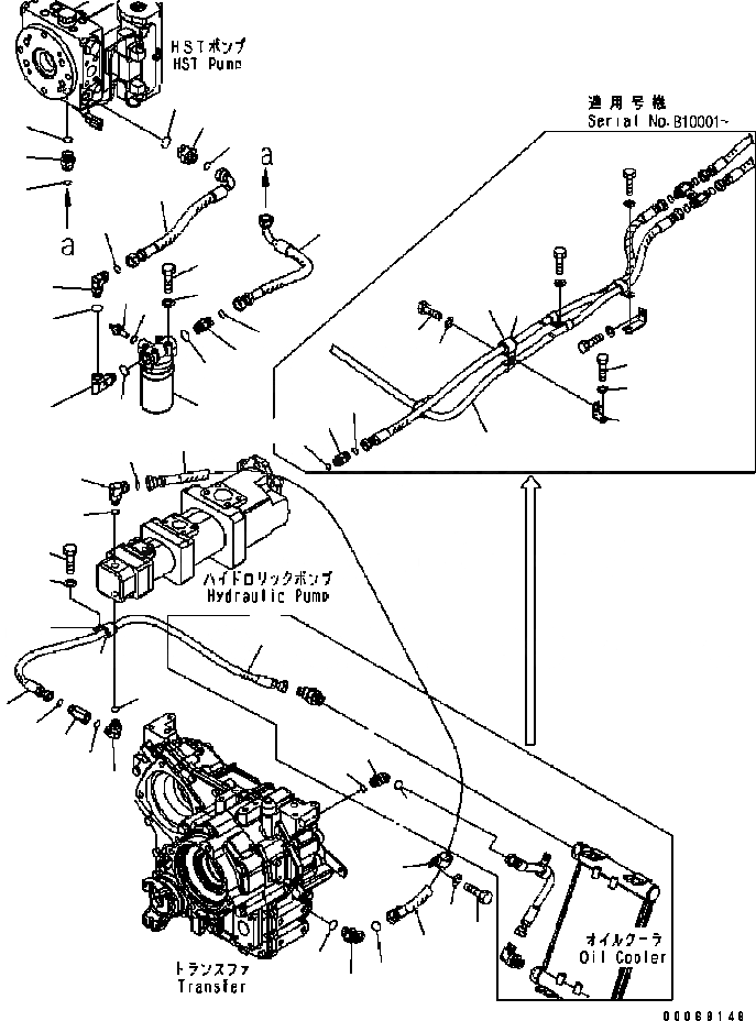Схема запчастей Komatsu WA320-5 - HST МАСЛ. ЛИНИЯ (ФИЛЬТР. И ПЕРЕДАЧА ЛИНИЯ) ТРАНСМИССИЯ