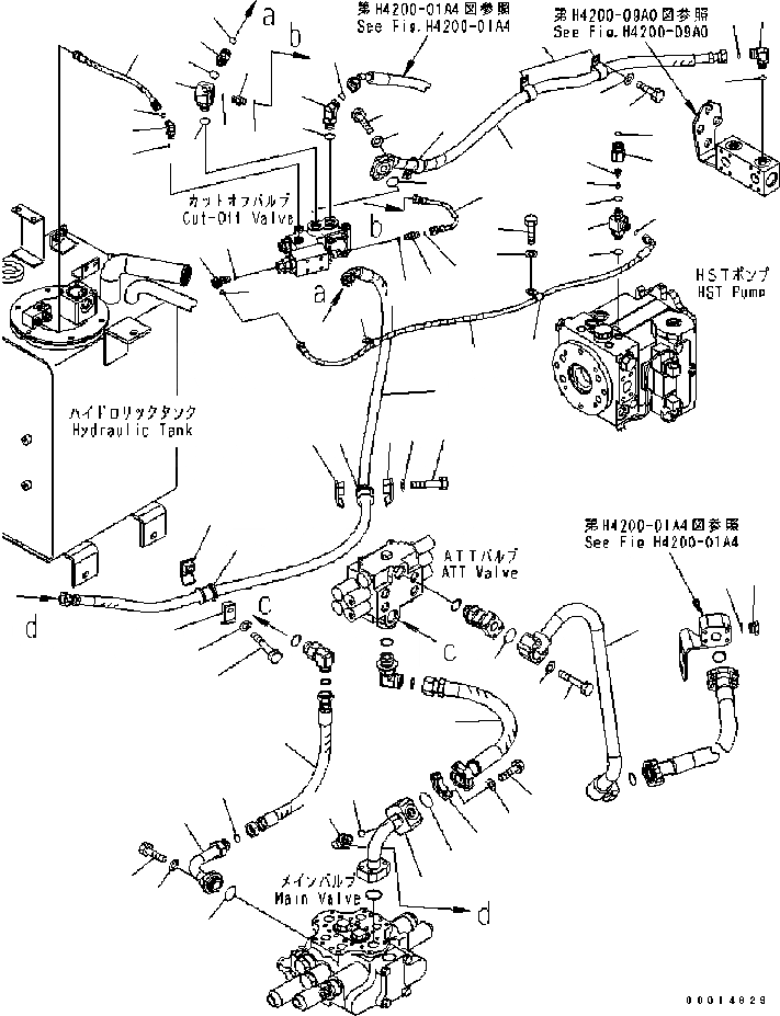 Схема запчастей Komatsu WA320-5 - ГИДРОЛИНИЯ ОСНОВН. ЛИНИЯ (/) (4-Х СЕКЦИОНН. КЛАПАН) ГИДРАВЛИКА