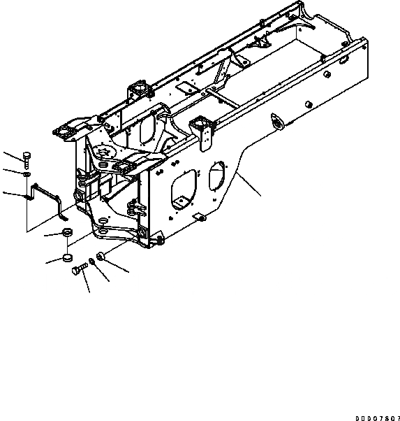 Схема запчастей Komatsu WA320-5 - ЗАДН. РАМА (ДЛЯ ДОПОЛН. ПРОТИВОВЕС) ОСНОВН. РАМА И ITS КОМПОНЕНТЫ