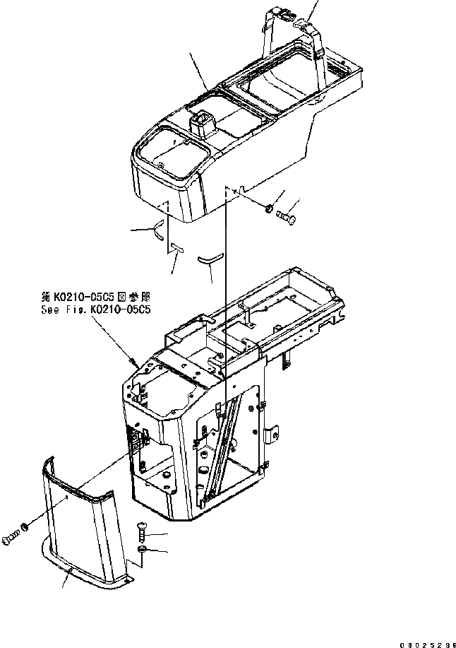 Схема запчастей Komatsu WA320-5 - ПОЛ (КОНСОЛЬН. БЛОК) (ПРАВ.) (COVER) (№B9-) OPERATOR’S ОБСТАНОВКА И СИСТЕМА УПРАВЛЕНИЯ