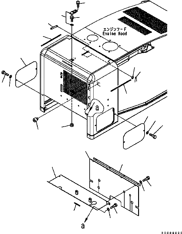 Схема запчастей Komatsu WA320-5 - КАПОТ (ОТСЕК ДВИГАТЕЛЯ) ЧАСТИ КОРПУСАS И КРЫШКИ
