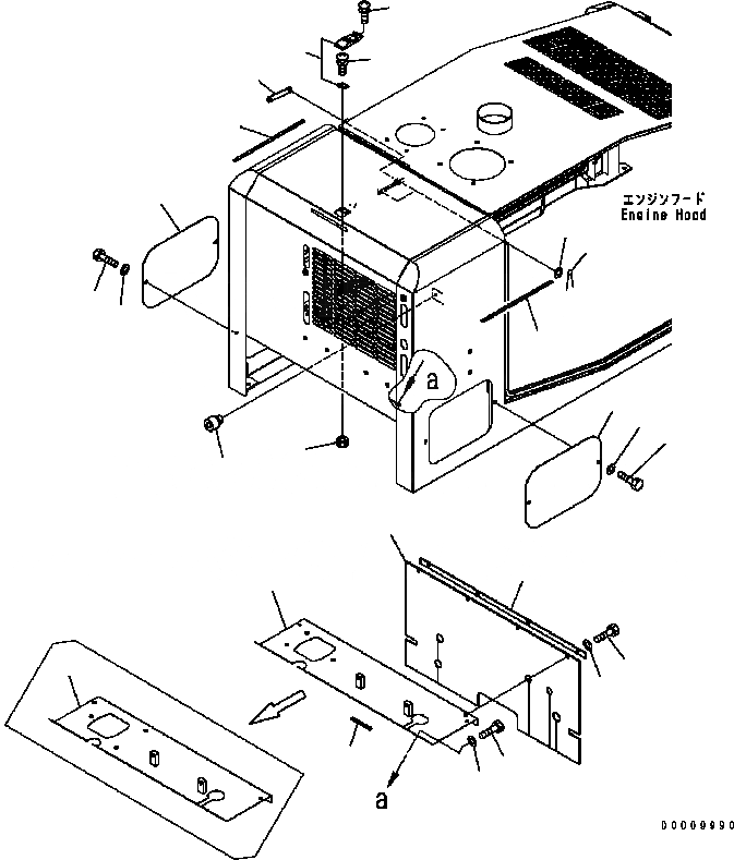 Схема запчастей Komatsu WA320-5 - КАПОТ (ОТСЕК ДВИГАТЕЛЯ) (ДЛЯ SUGAR CANE) (№B8-B) ЧАСТИ КОРПУСАS И КРЫШКИ