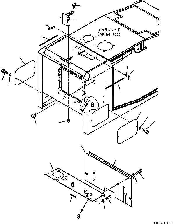 Схема запчастей Komatsu WA320-5 - КАПОТ (ОТСЕК ДВИГАТЕЛЯ) (TROPICAL СПЕЦ-Я) (№B-) ЧАСТИ КОРПУСАS И КРЫШКИ