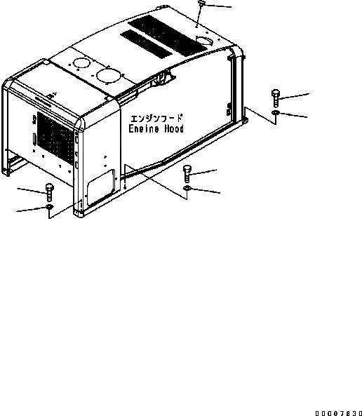 Схема запчастей Komatsu WA320-5 - КРЕПЛЕНИЕ КАПОТАING ЧАСТИ КОРПУСАS И КРЫШКИ