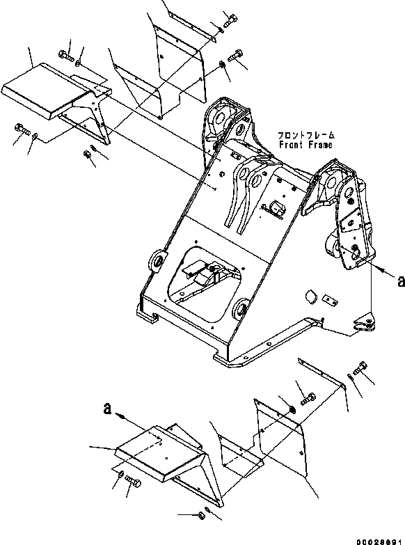 Схема запчастей Komatsu WA320-5 - ПЕРЕДН. КРЫЛО ЧАСТИ КОРПУСАS И КРЫШКИ