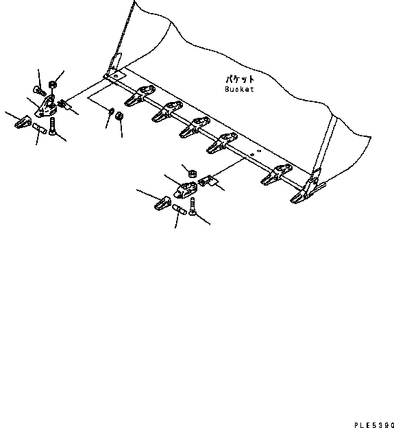 Схема запчастей Komatsu WA320-5 - ЗУБЬЯ(TIP ТИП) РАБОЧЕЕ ОБОРУДОВАНИЕ