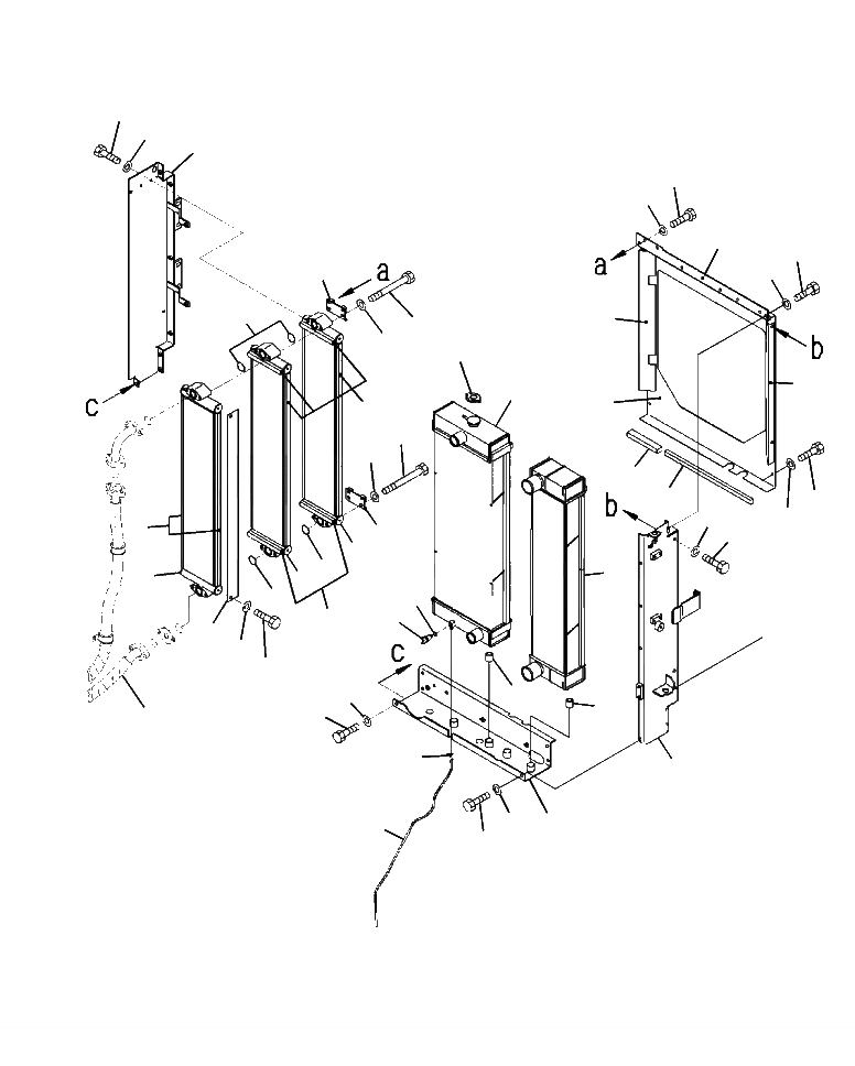 Схема запчастей Komatsu WA320-6 - C-A РАДИАТОР ШИР. СЕРДЦЕВИНА (LATCH ТИП) СИСТЕМА ОХЛАЖДЕНИЯ