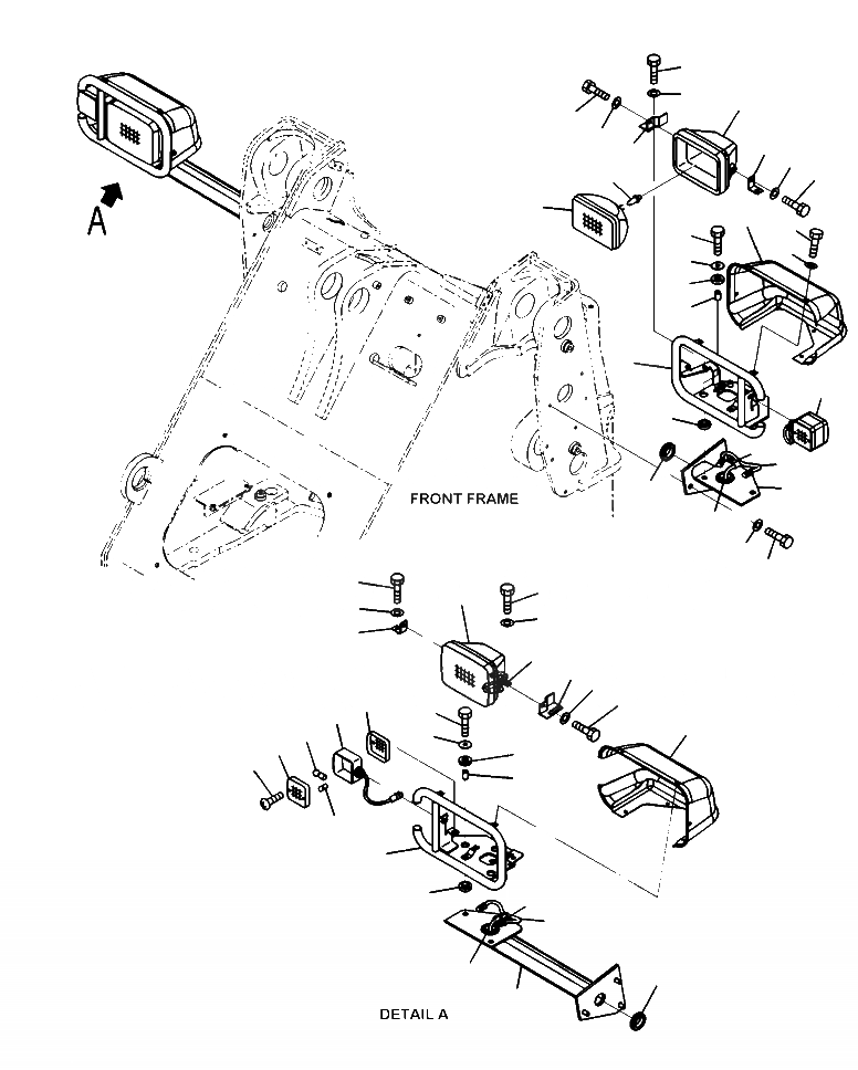 Схема запчастей Komatsu WA320-6 - E-A ПЕРЕДН. ГОЛОВНОЕ ОСВЕЩЕНИЕ ЭЛЕКТРИКА