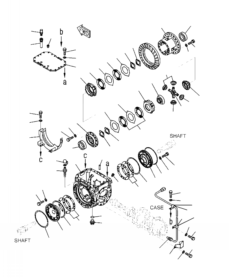 Схема запчастей Komatsu WA320-6 - F-AA ПЕРЕДНИЙ МОСТ САМОБЛОКИР. ДИФФЕРЕНЦ. (/) СИЛОВАЯ ПЕРЕДАЧА И КОНЕЧНАЯ ПЕРЕДАЧА