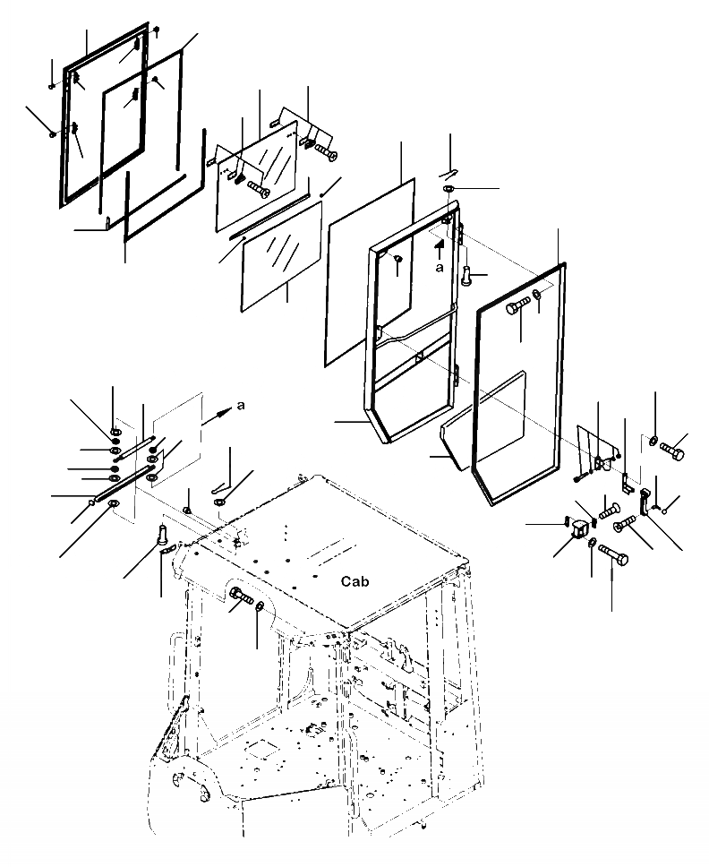Схема запчастей Komatsu WA320-6 - K-A КАБИНА ROPS ПРАВ. ДВЕРЬ OPERATORXD S ОБСТАНОВКА И СИСТЕМА УПРАВЛЕНИЯ