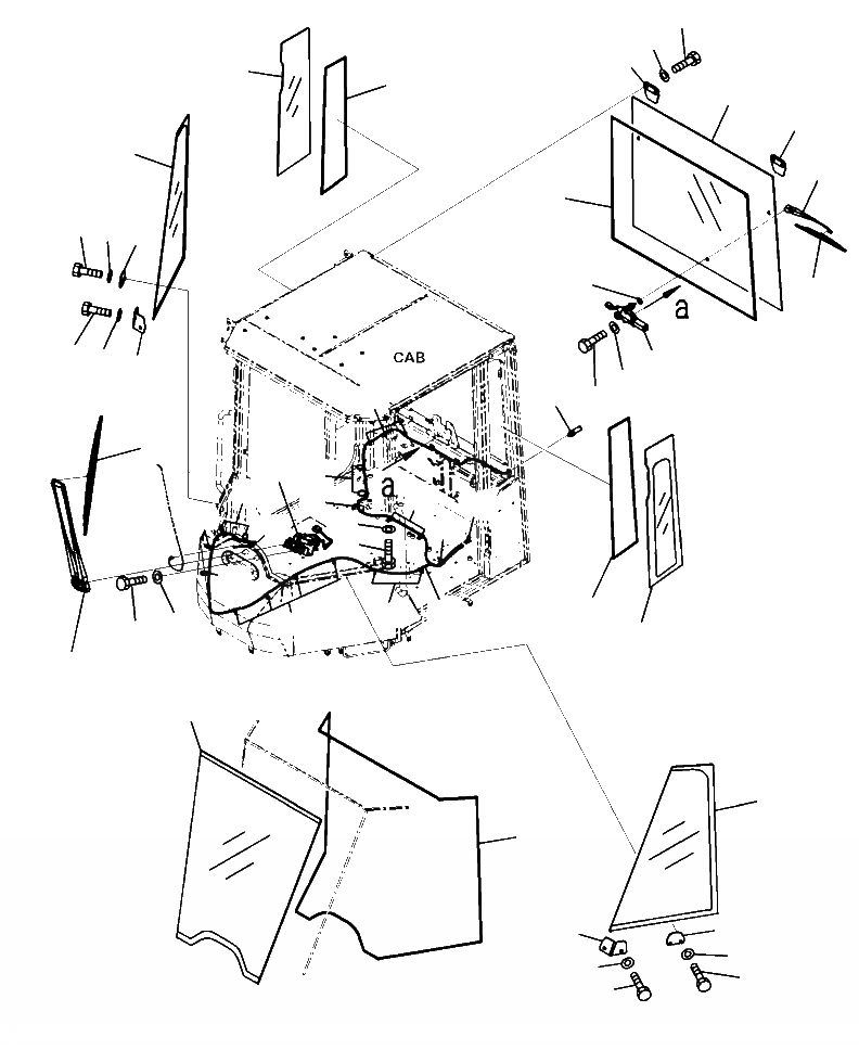 Схема запчастей Komatsu WA320-6 - K-A КАБИНА ROPS СТЕКЛА И ОКНА ДВОРНИКИS OPERATORXD S ОБСТАНОВКА И СИСТЕМА УПРАВЛЕНИЯ