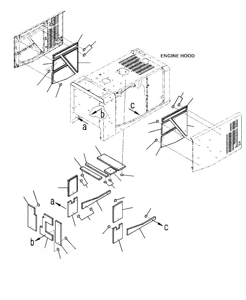 Схема запчастей Komatsu WA320-6 - M-A КАПОТ NOISE ABATEMENT ЩИТКИS ЧАСТИ КОРПУСА