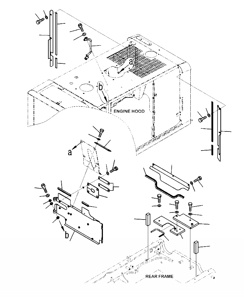 Схема запчастей Komatsu WA320-6 - M-A КАПОТ ДЕФЛЕКТОР ПЛАСТИНЫ ЧАСТИ КОРПУСА