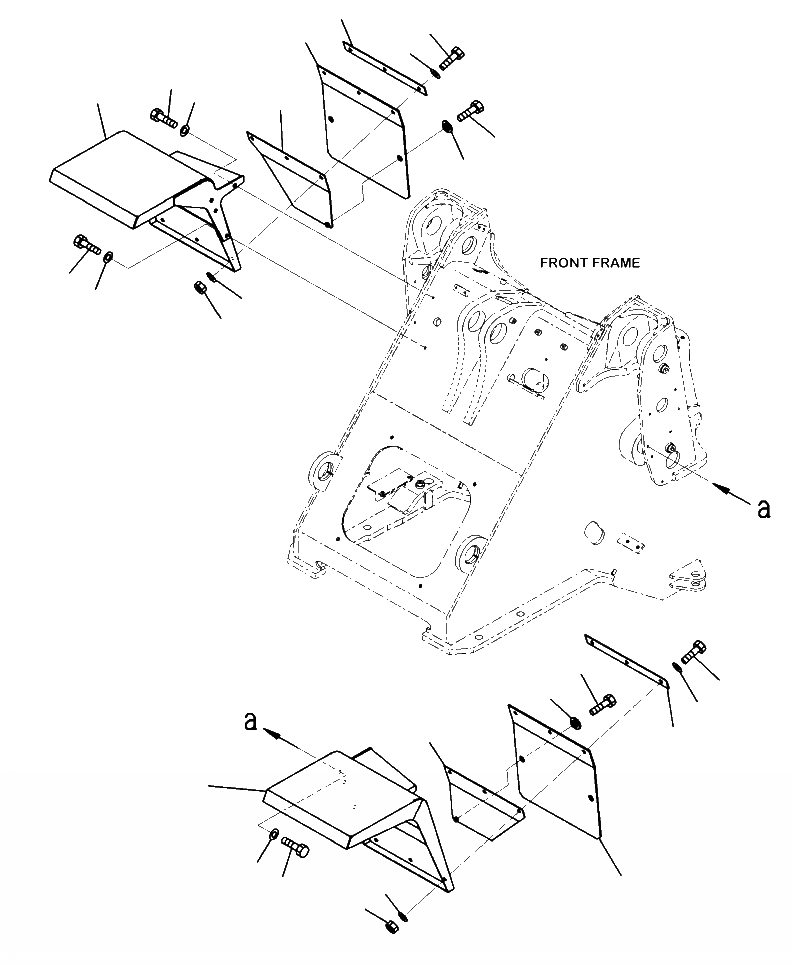 Схема запчастей Komatsu WA320-6 - M-A ПЕРЕДН. КРЫЛОS С БРЫЗГОВИК ЧАСТИ КОРПУСА