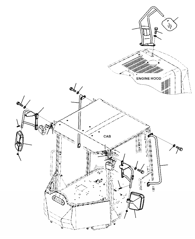 Схема запчастей Komatsu WA320-6 - M-A MIRRORS И HANDRAILS ДЛЯ КАБИНА ROPS ЧАСТИ КОРПУСА