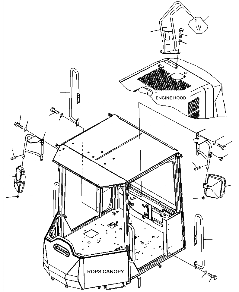 Схема запчастей Komatsu WA320-6 - M-A MIRRORS И КАБИНА HANDRAILS ДЛЯ СИСТЕМА ROPS ЧАСТИ КОРПУСА
