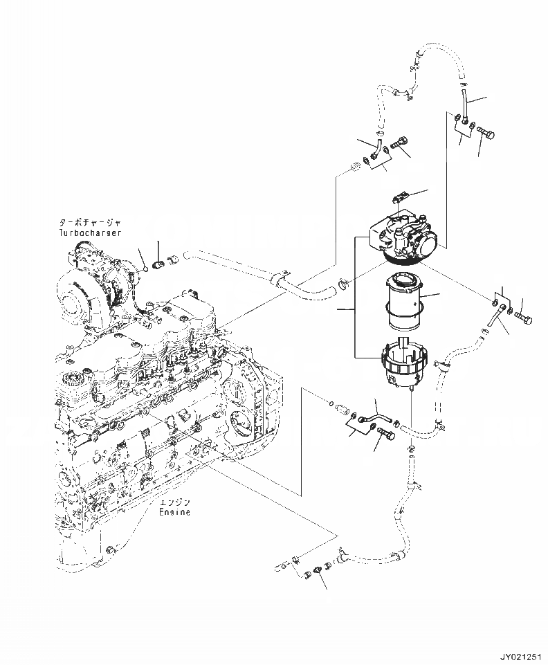 Схема запчастей Komatsu WA320-7 - B9999- KOMATSU ЗАКРЫТ.D CRANKКОРПУС ВЕНТИЛЯТОРILATION (KCCV) ДВИГАТЕЛЬ