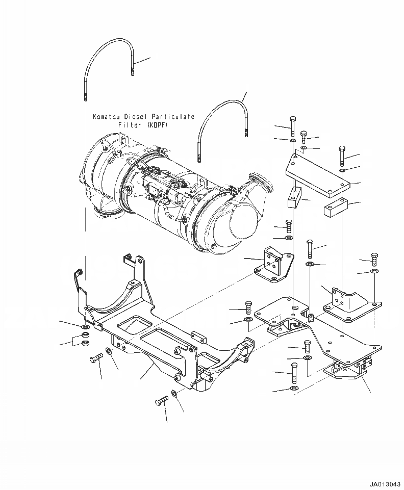 Схема запчастей Komatsu WA320-7 - A- KOMATSU DIESEL ЧАСТЬICULATE ФИЛЬТР. (KDPF) КРЕПЛЕНИЕ ДВИГАТЕЛЬ