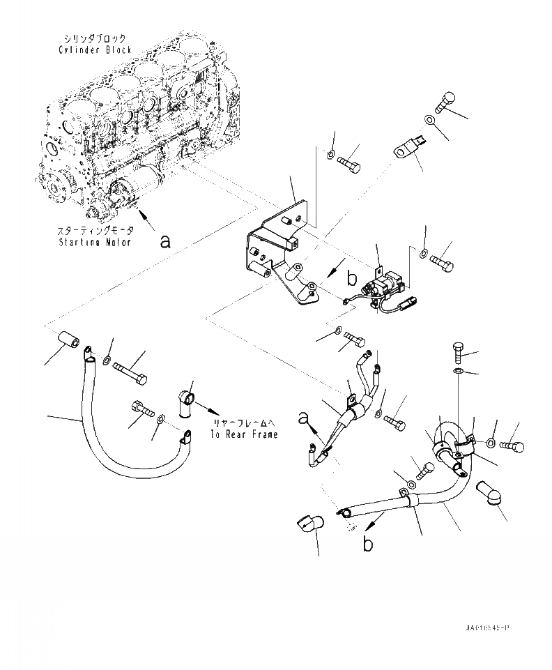 Схема запчастей Komatsu WA320-7 - B- ПРОВОДКА СТАРТЕР КОМПОНЕНТЫ ДВИГАТЕЛЯ