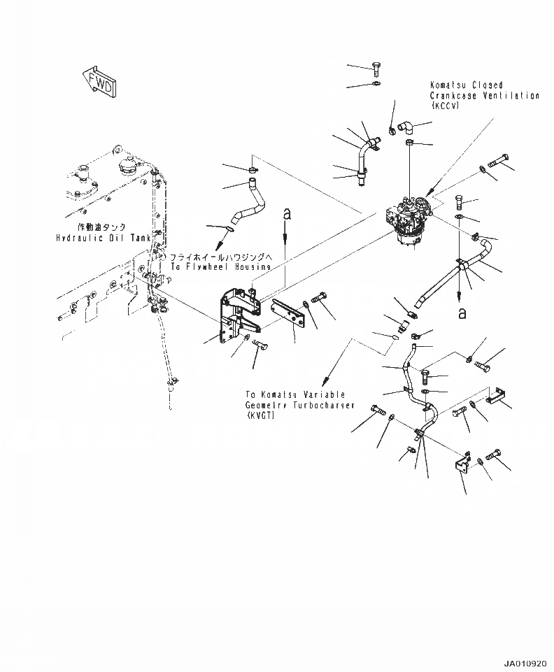 Схема запчастей Komatsu WA320-7 - B-7 KOMATSU ЗАКРЫТ.D CRANKКОРПУС ВЕНТИЛЯТОРILATION (KCCV) КРЕПЛЕНИЕ (/) КОМПОНЕНТЫ ДВИГАТЕЛЯ