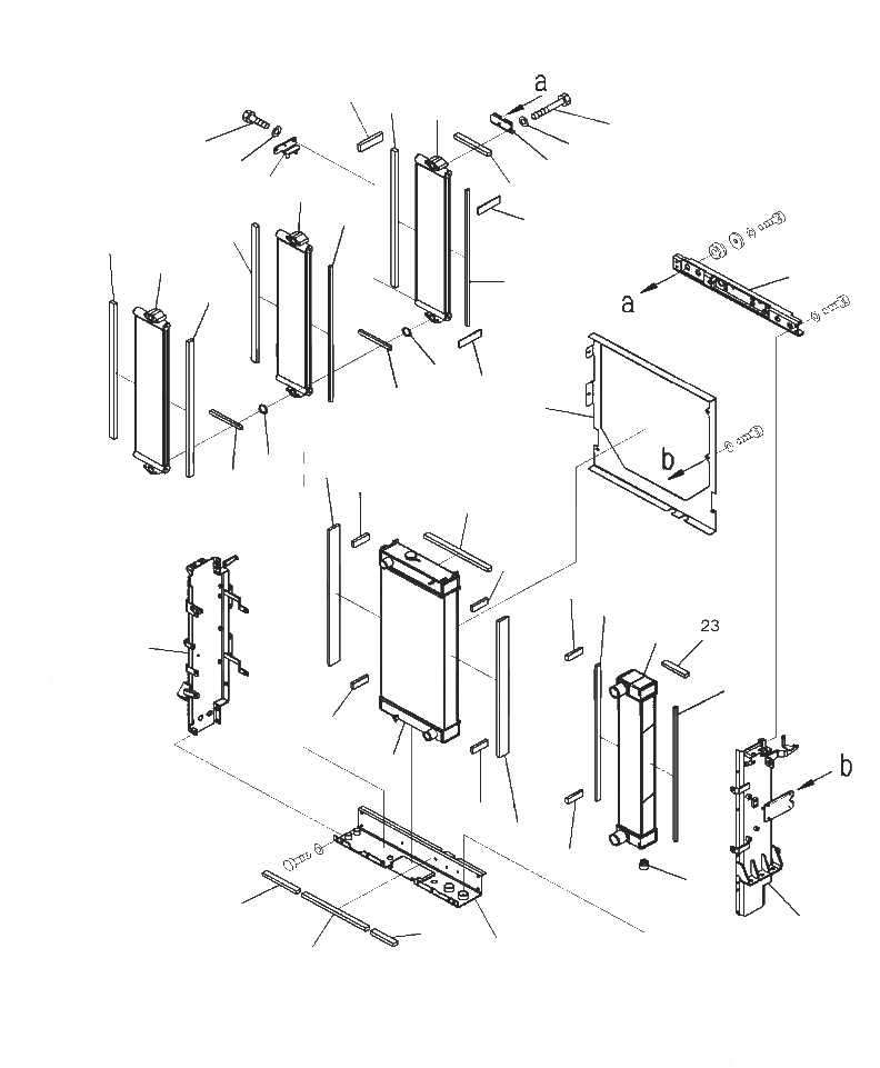 Схема запчастей Komatsu WA320-7 - C- РАДИАТОР РАДИАТОР СЕРДЦЕВИНА, ПОСЛЕОХЛАДИТЕЛЬ И МАСЛООХЛАДИТЕЛЬ СИСТЕМА ОХЛАЖДЕНИЯ